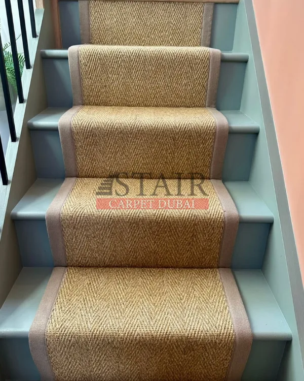 A front view of jute runner for stairs in Ras Al Khaimah