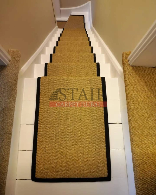 Luxury Sisal STair Carpet Installation in Business Bay Dubai