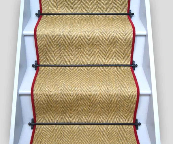 Natural sisal carpet for Dubai stairs.