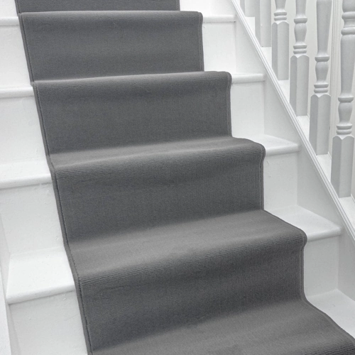 Plain L. Gray Stair Runner