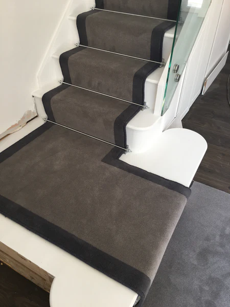 Grey stair carpet runner