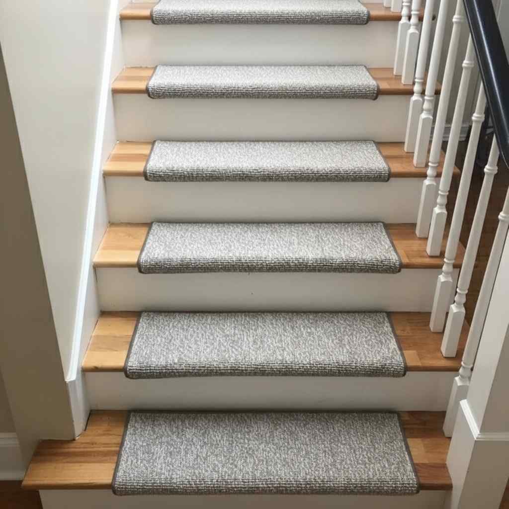Silver grey polyester treads
