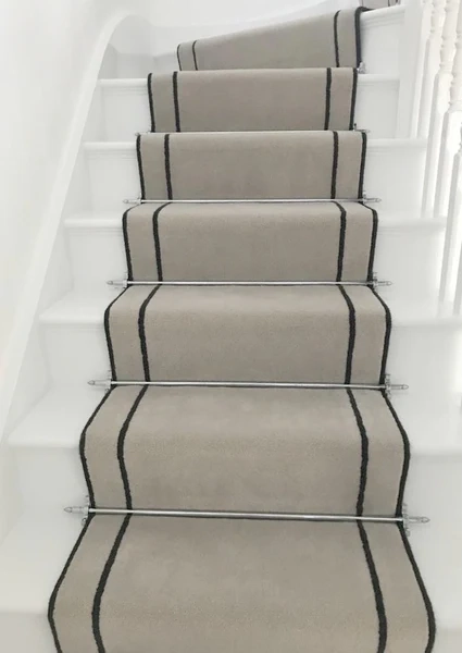 stair runner with black stripes